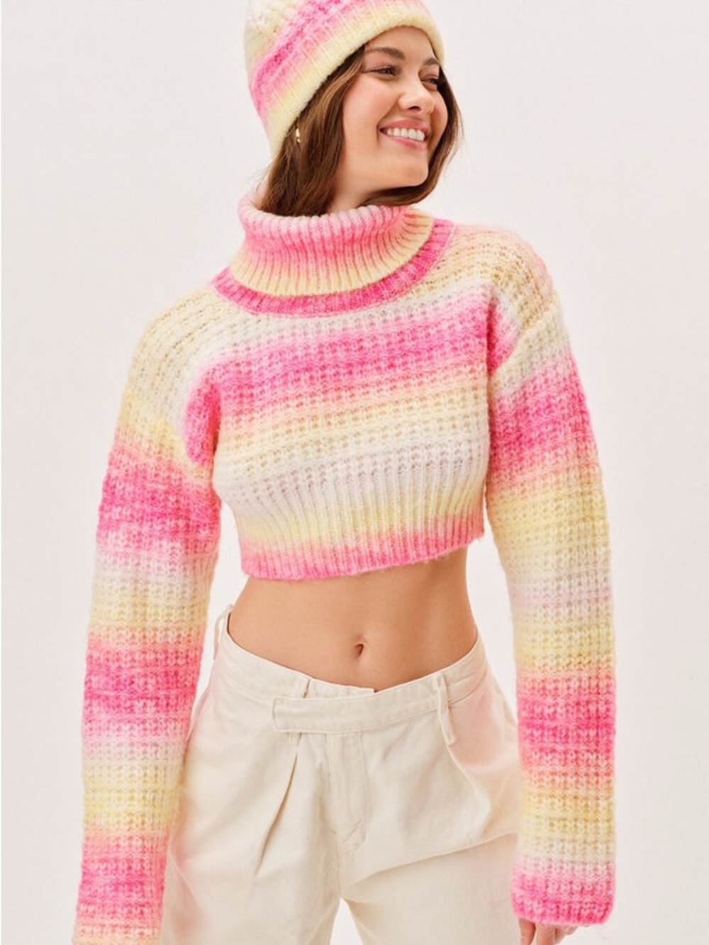 For Love & Lemons Rosa Turtleneck Crop Sweater